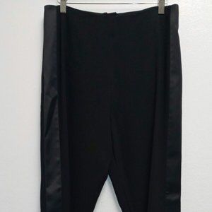Badgley Mishka Black Silk Stripe Side Skinny Leg Trouser Pants Size 10